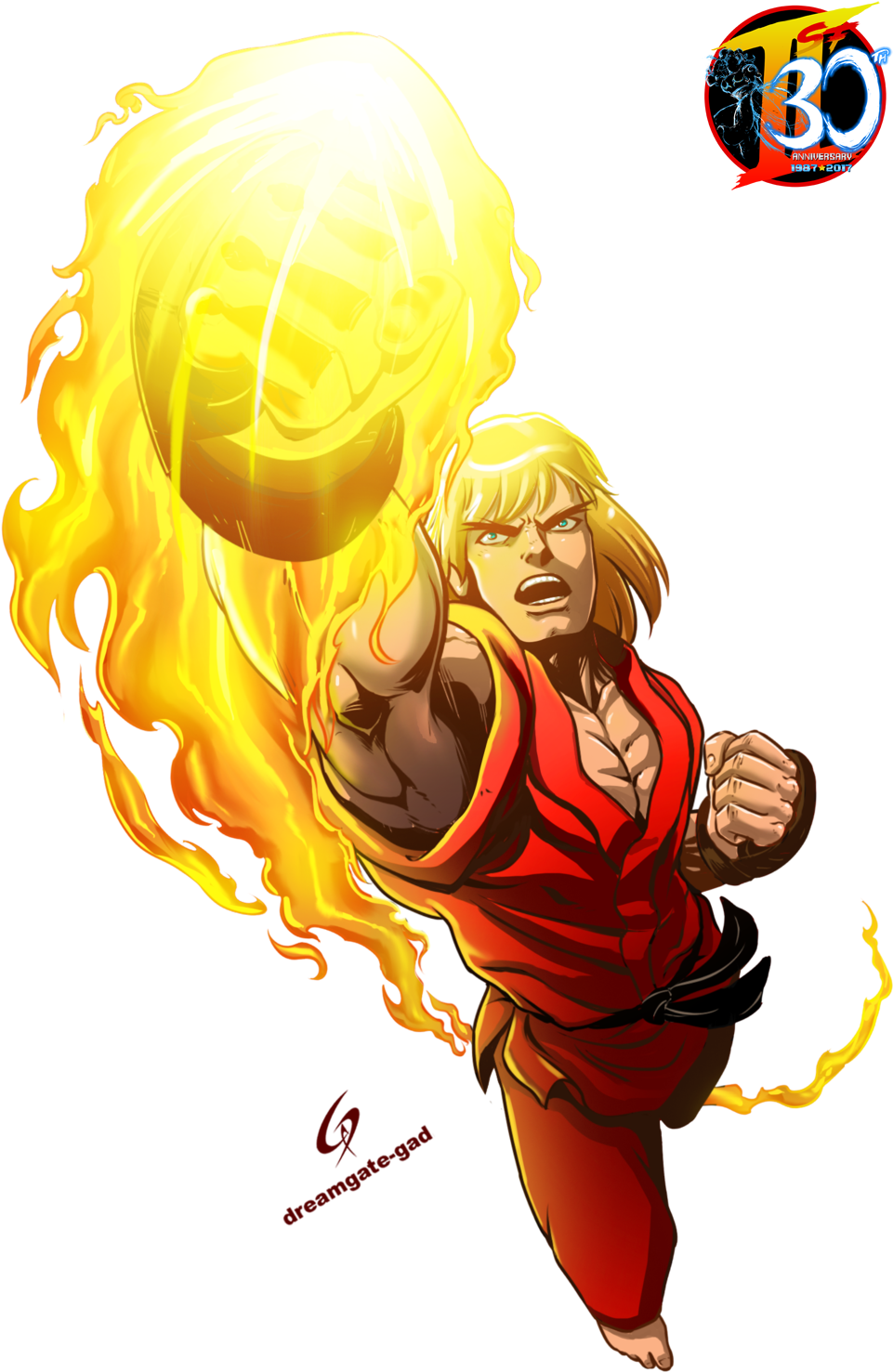 Street Fighter Ken Masters Hadouken PNG