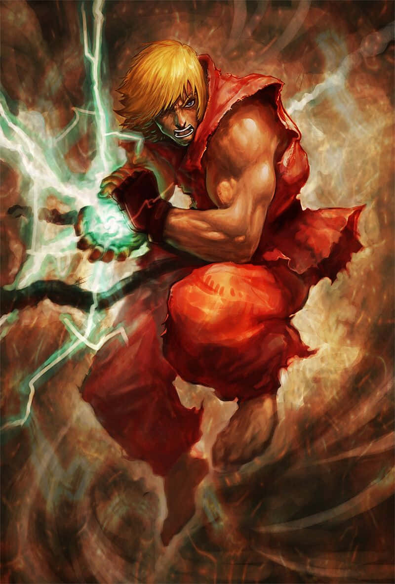 Street Fighter Ken Power Charge Wallpaper