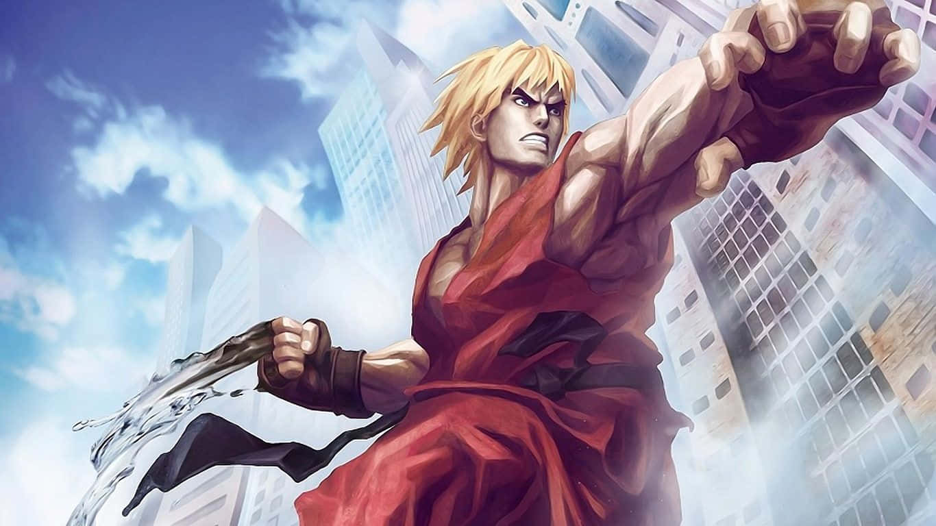 Street Fighter Ken Readyfor Battle Wallpaper