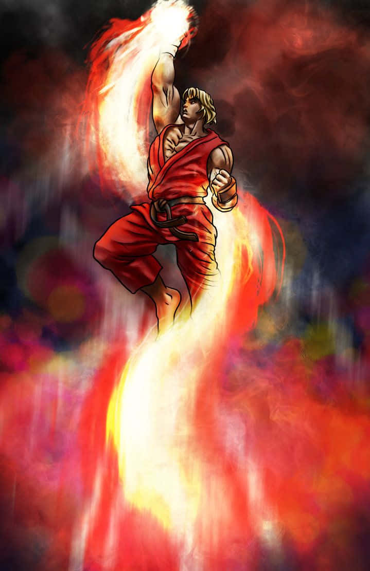 Street Fighter Ken Shoryuken Art Wallpaper