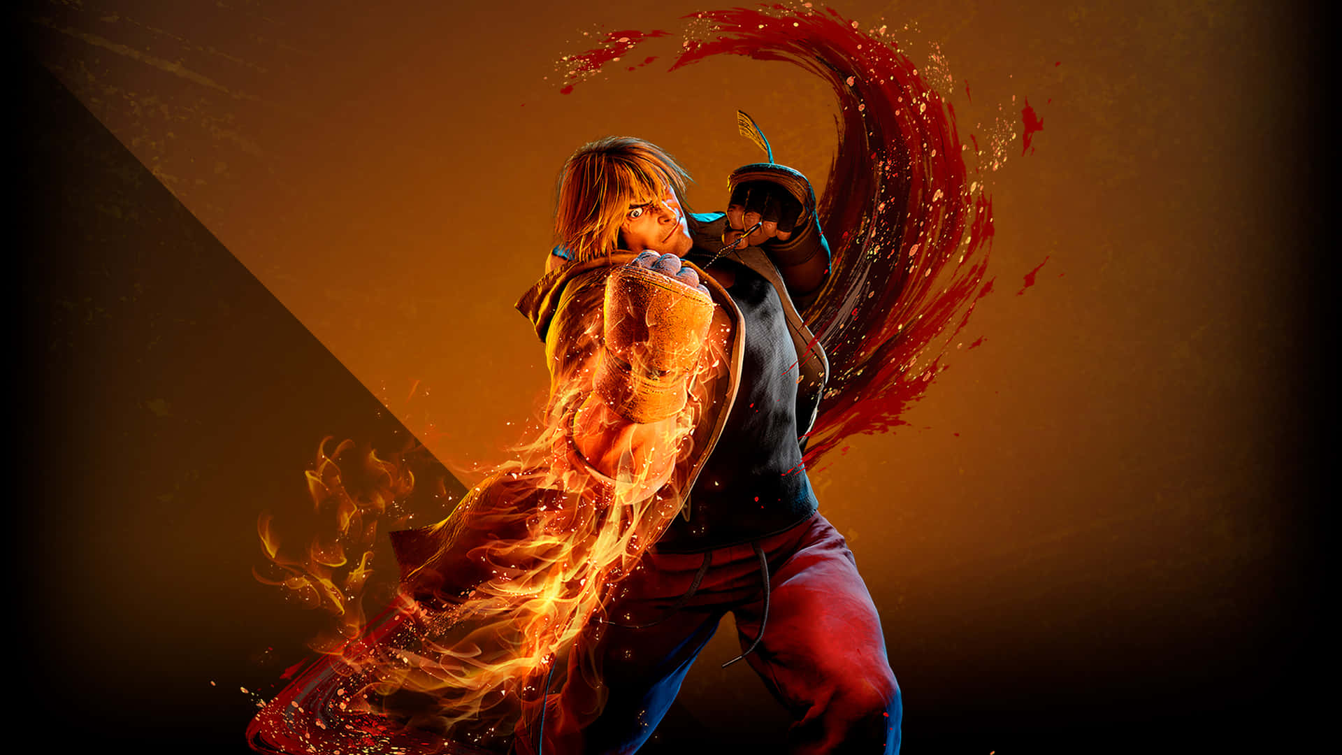 Download Street Fighter Ken Shoryuken Wallpaper | Wallpapers.com