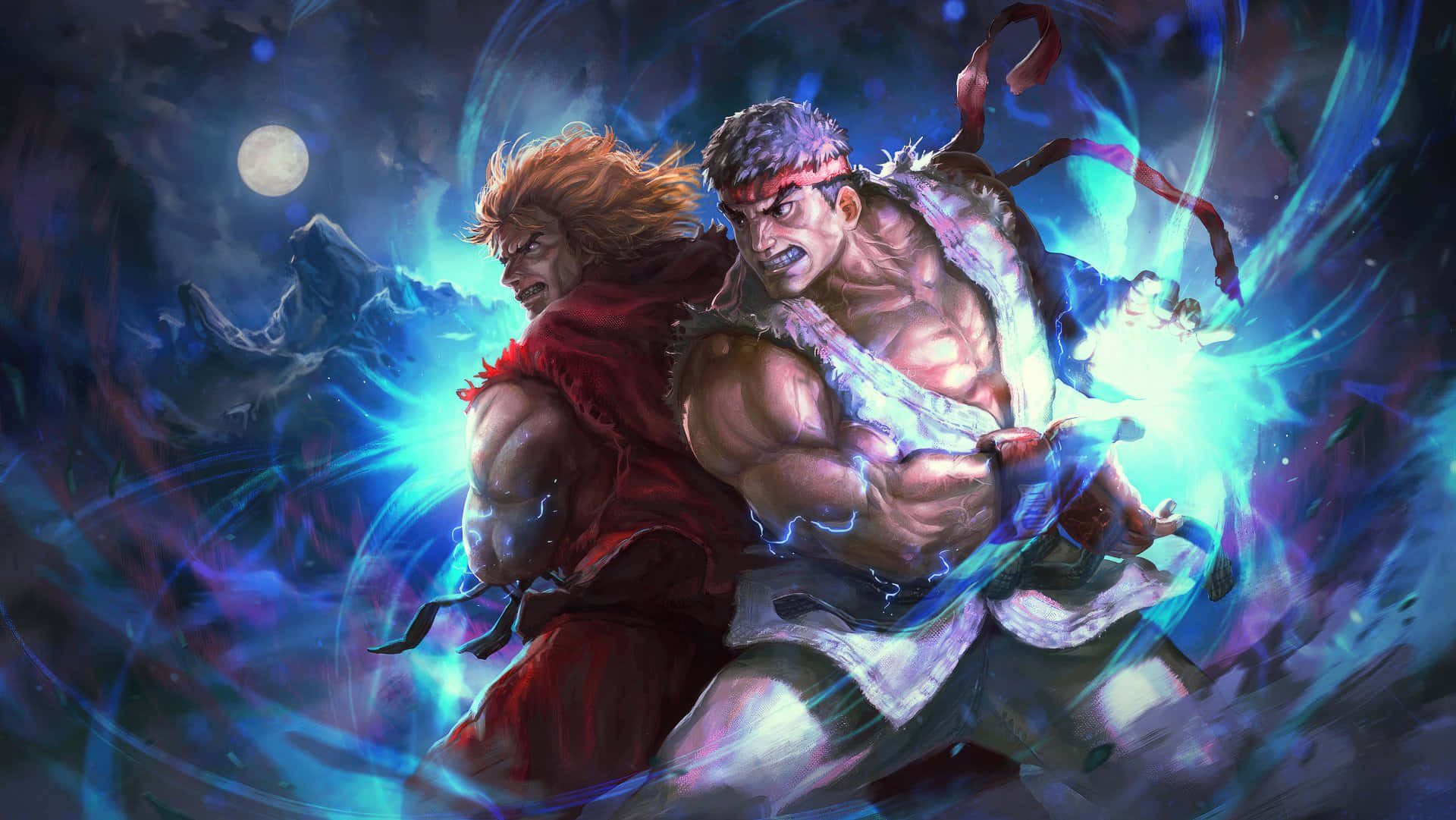 Street Fighter Ken Versus Ryu Epic Battle Wallpaper