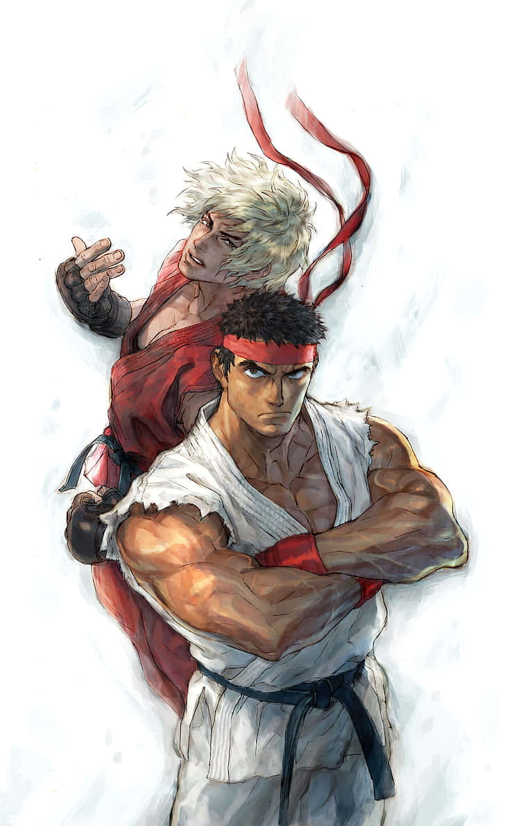 Street Fighter Kenand Ryu Readyfor Battle Wallpaper