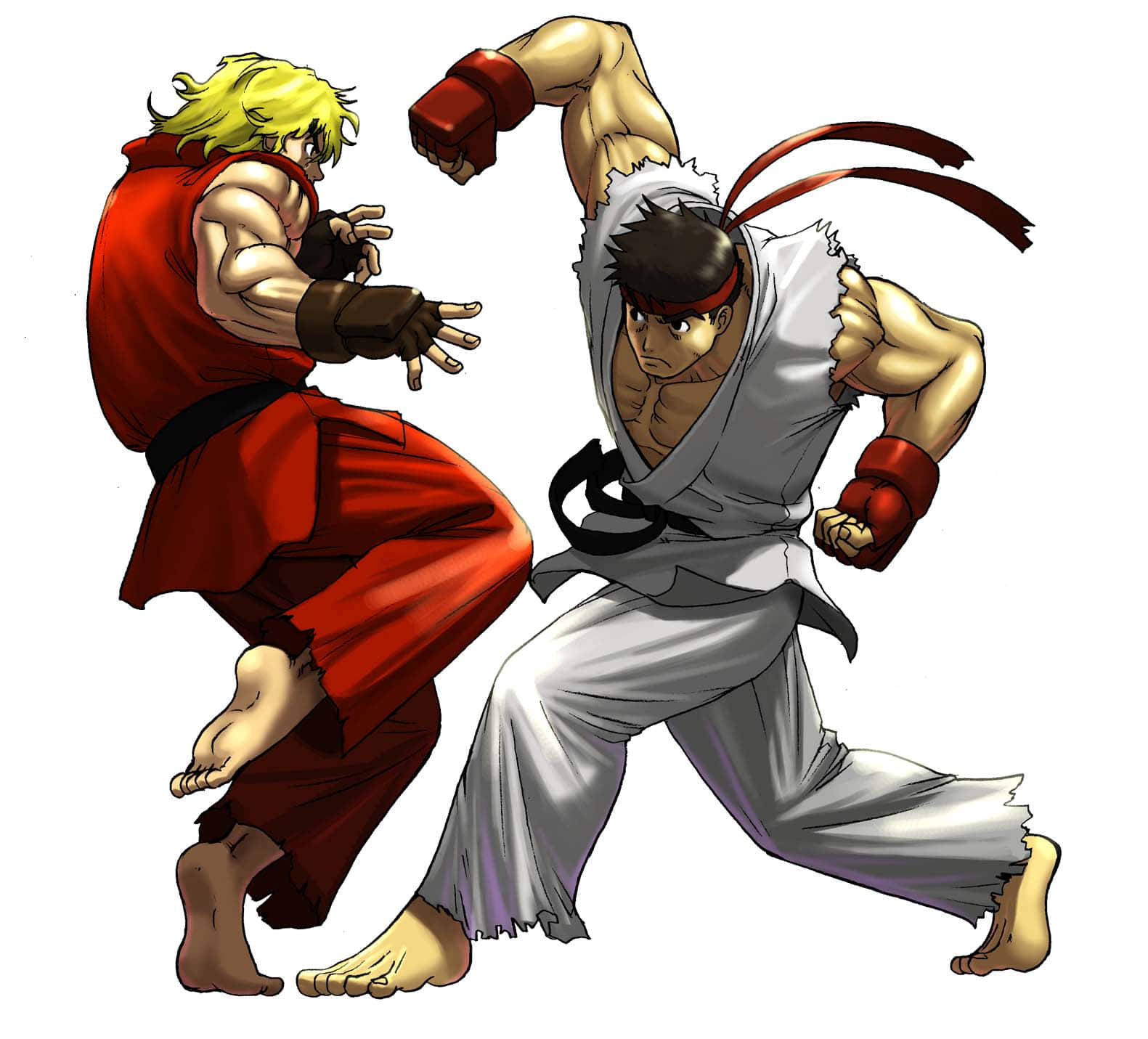 Street Fighter Kenand Ryu Readyto Fight Wallpaper