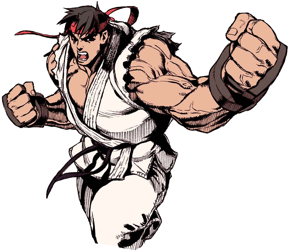 Street Fighter Ryu Action Pose PNG