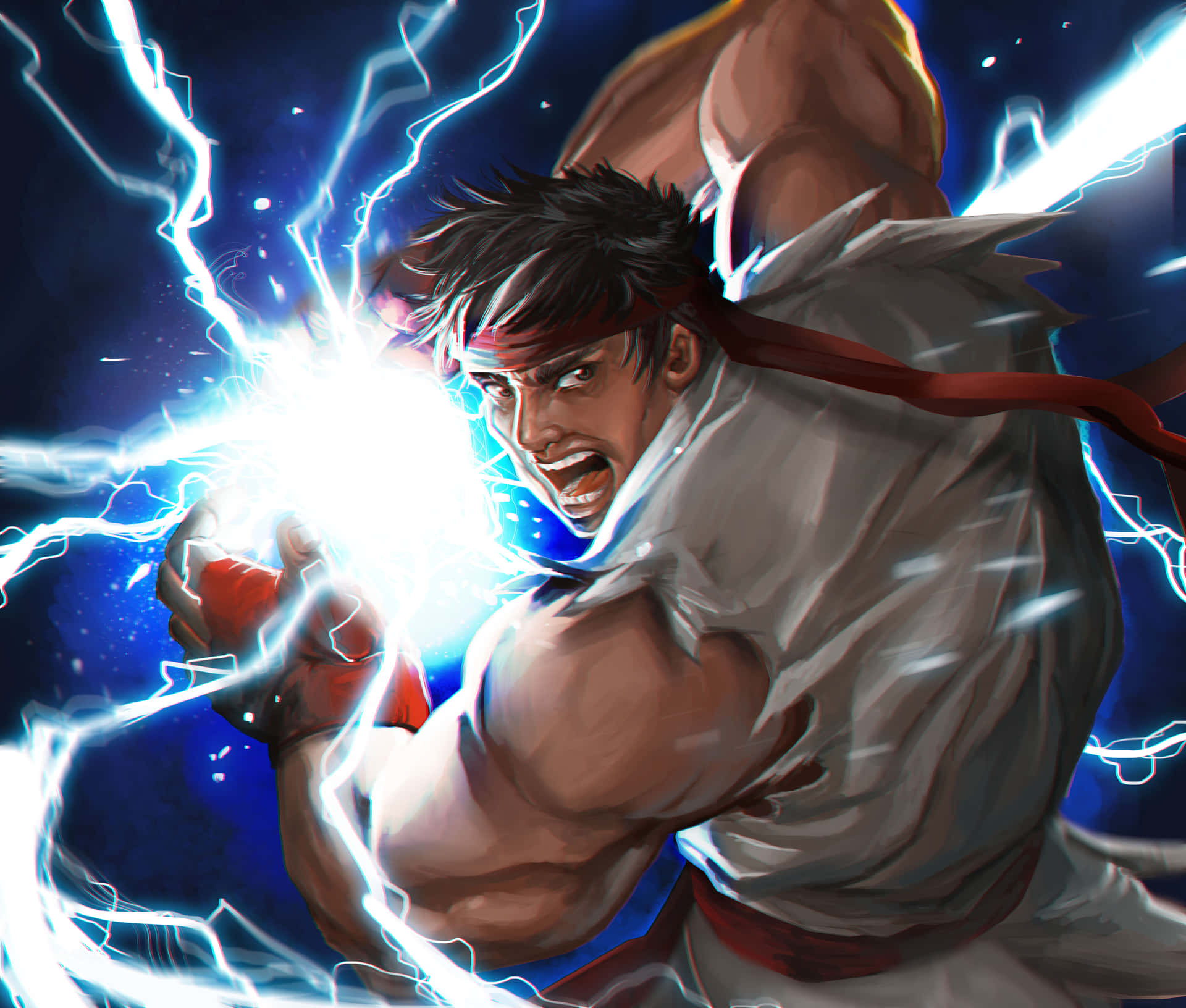 Street Fighter Ryu Electric Hadouken Wallpaper