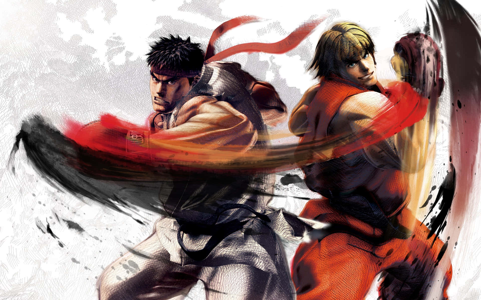 Street Fighter Ryu Ken Artwork Wallpaper