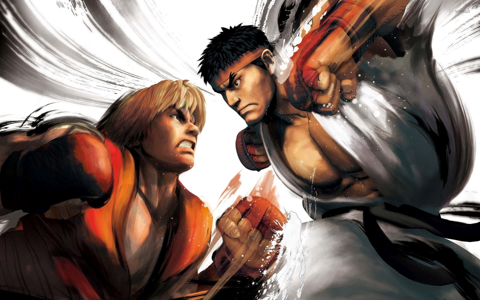 Street Fighter Ryu Ken Faceoff Wallpaper