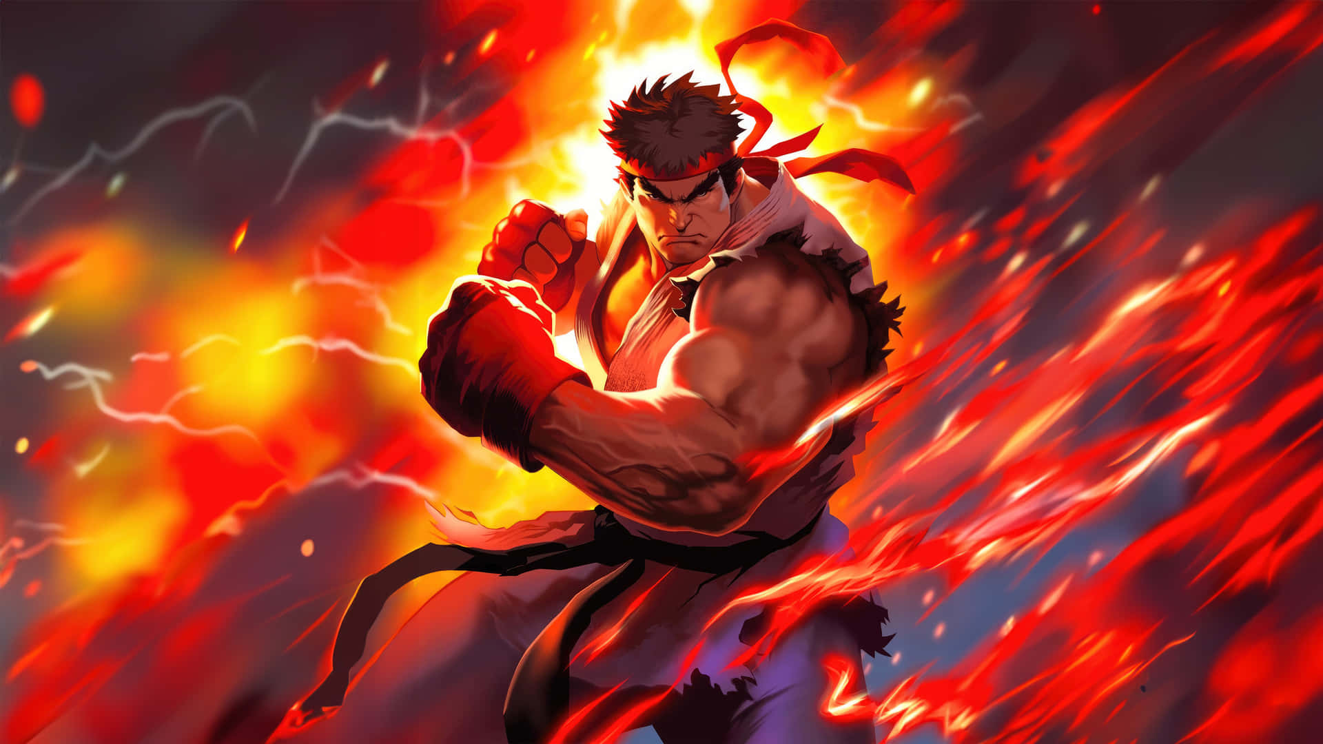 Street Fighter Ryu Powerful Hadouken Wallpaper