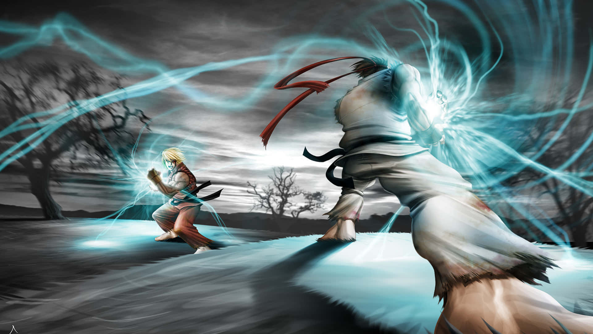 Street Fighter Ryu Vs Ken Epic Battle Wallpaper