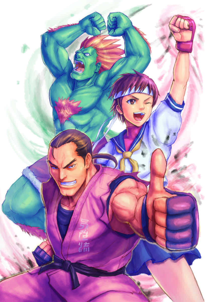 Street Fighter Trio Victory Pose Wallpaper
