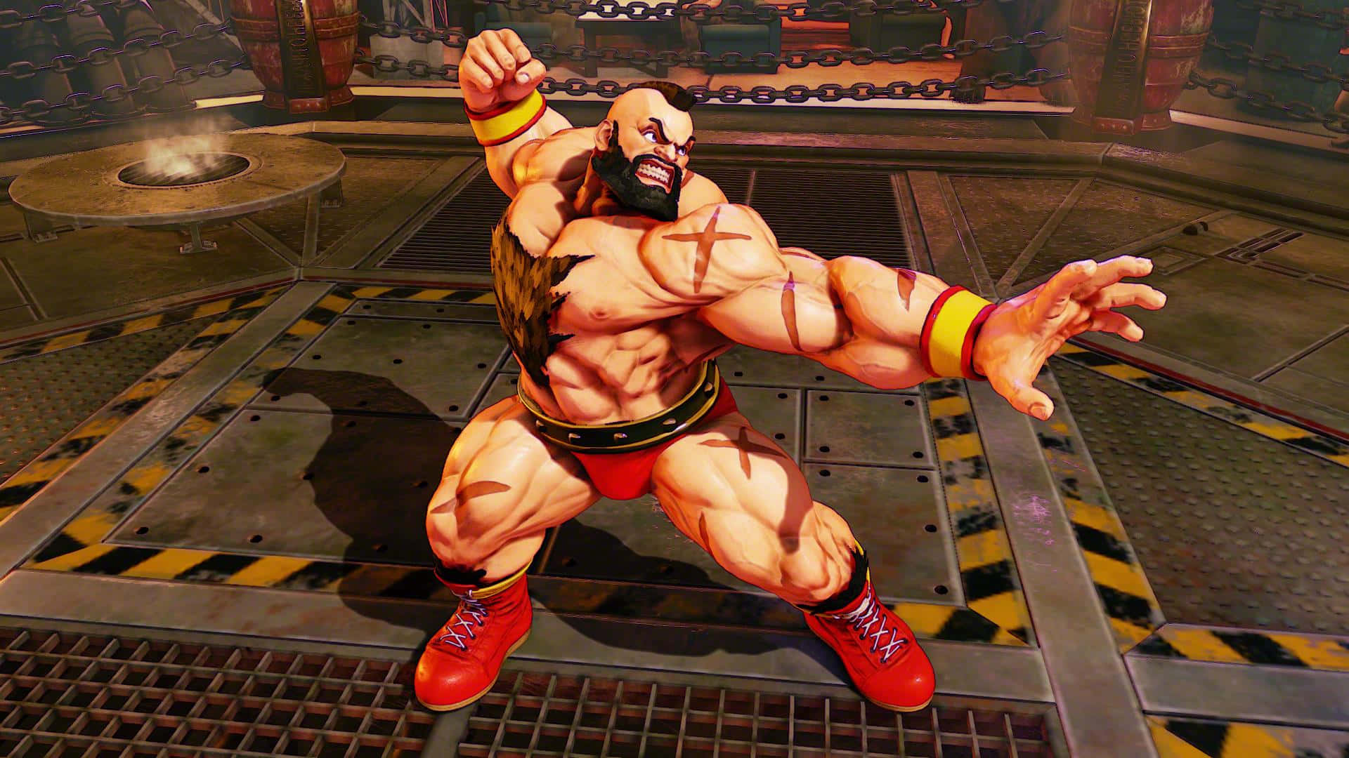 Street Fighter Zangief Action Pose Wallpaper