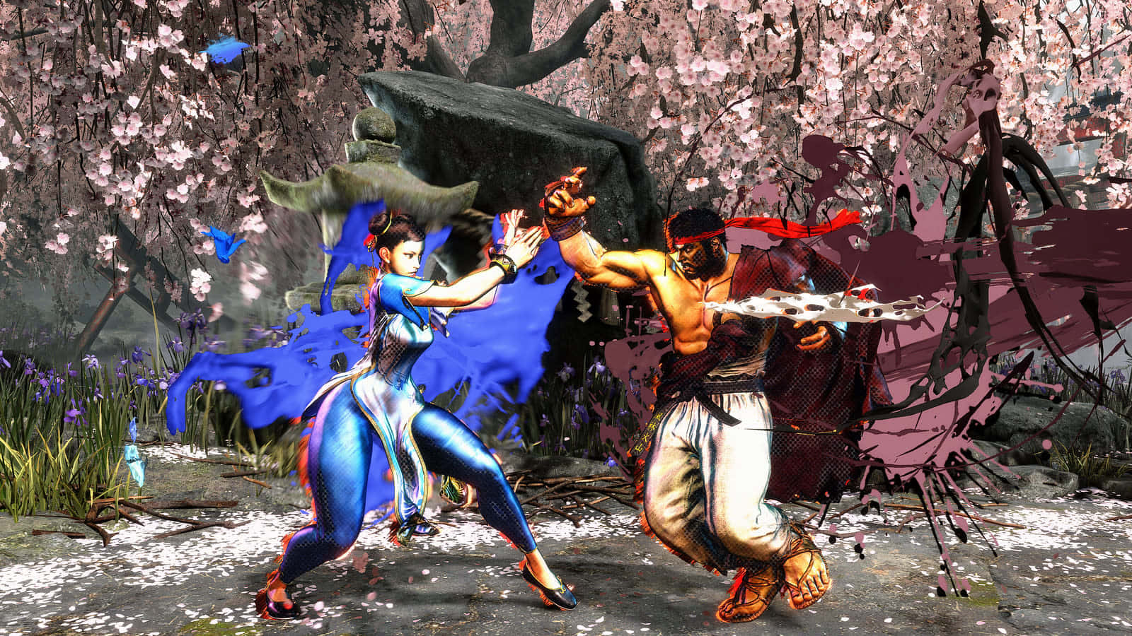Street Fighter6 Cherry Blossom Battle Wallpaper