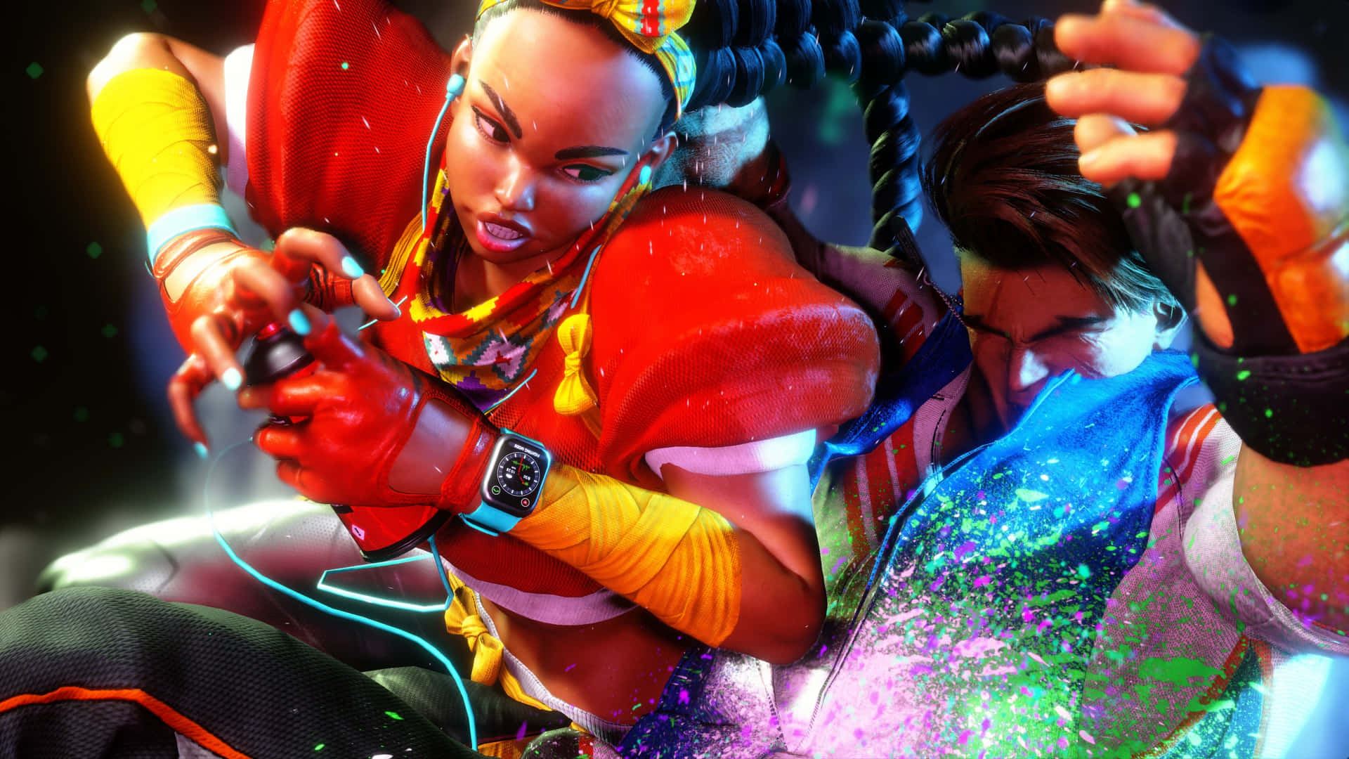 Street Fighter6 Dynamic Combat Scene Wallpaper