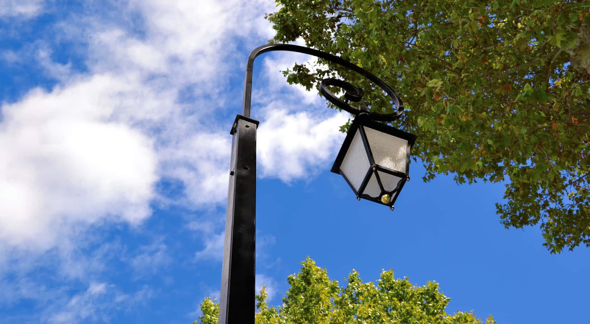 Street Lamp Against Blue Sky Wallpaper