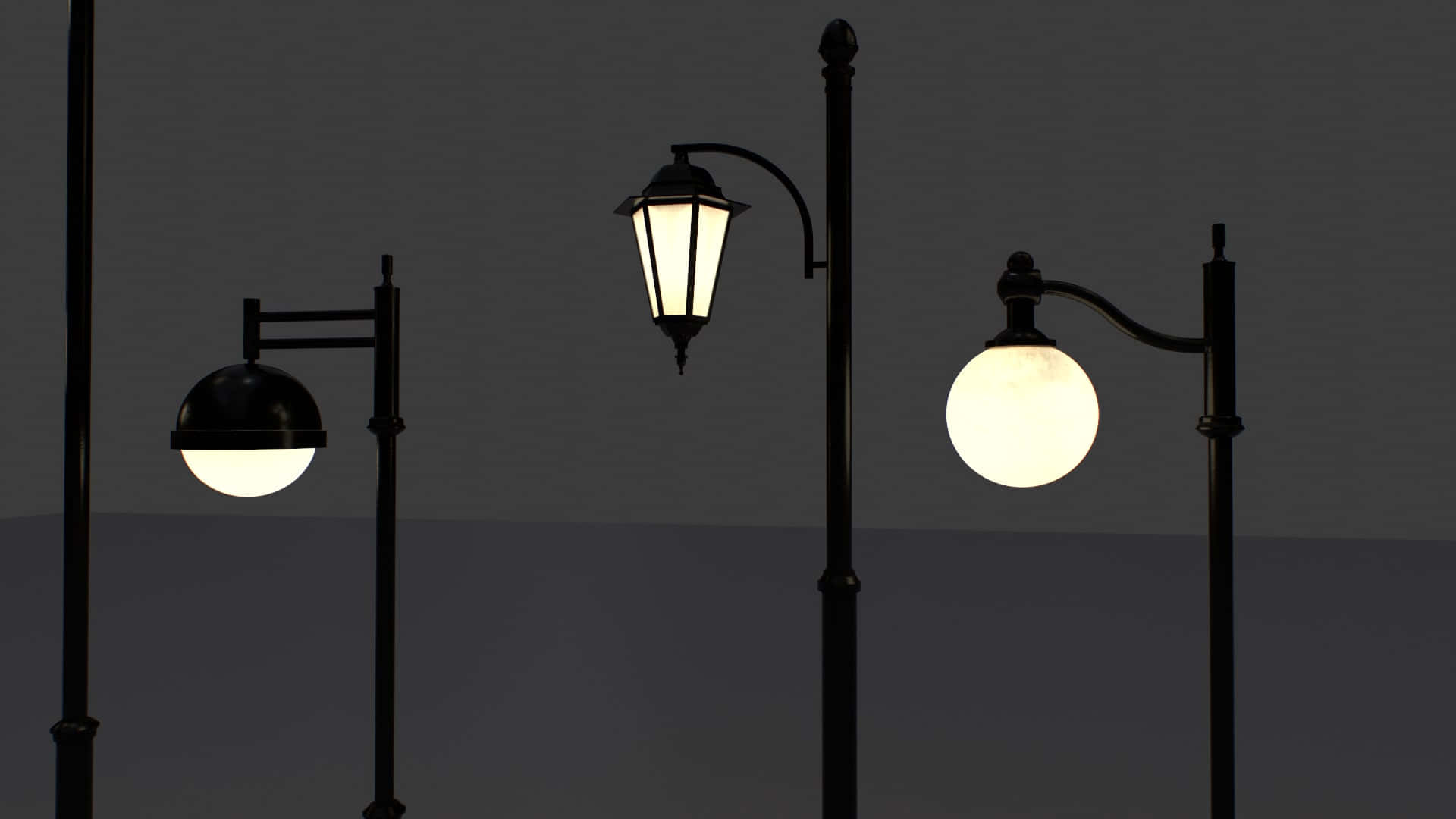Eineeinzelne Straßenlaterne Leuchtet In Der Dunkelheit Der Nacht. Wallpaper