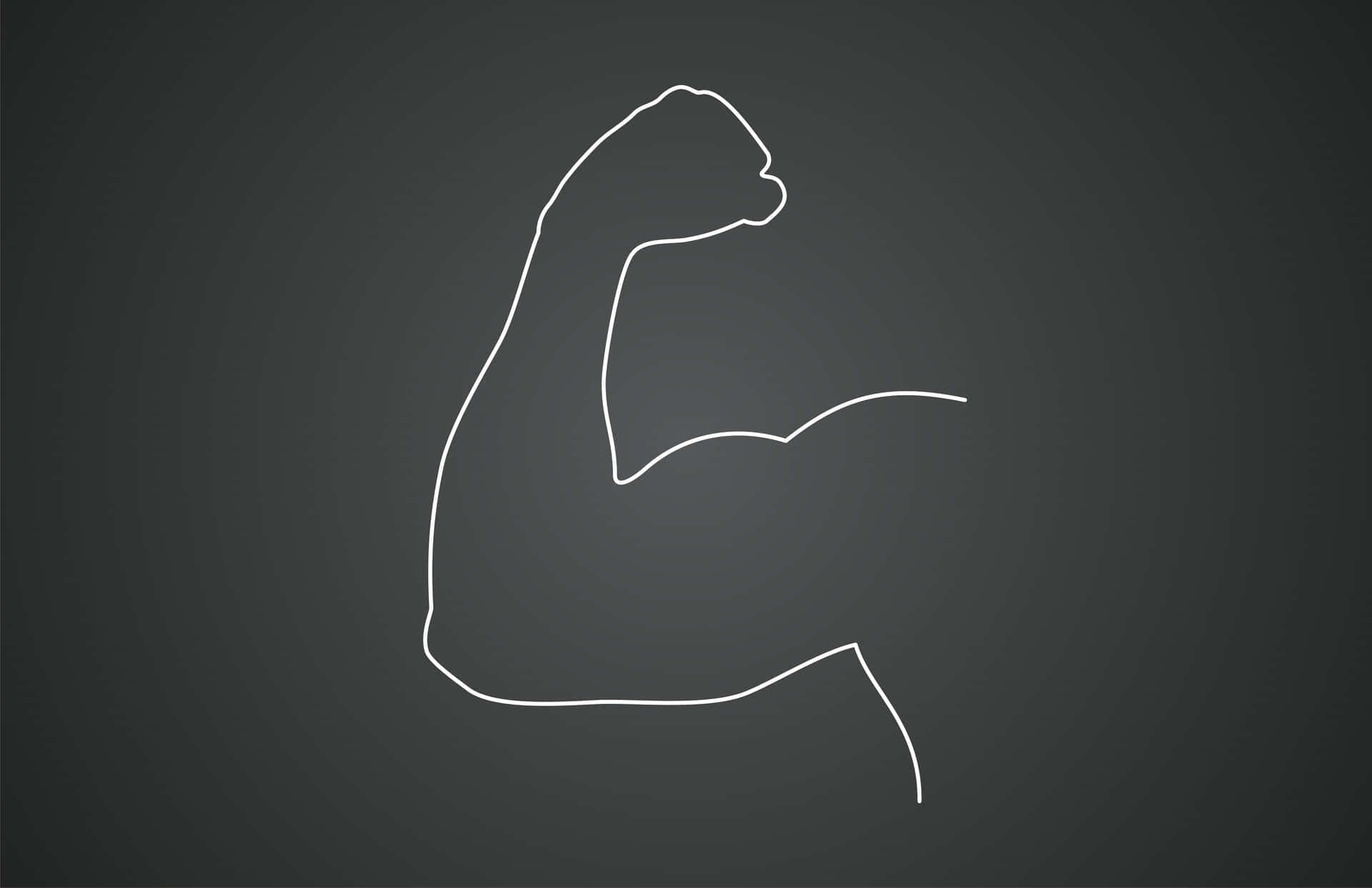 A White Outline Of A Muscle On A Black Background Wallpaper