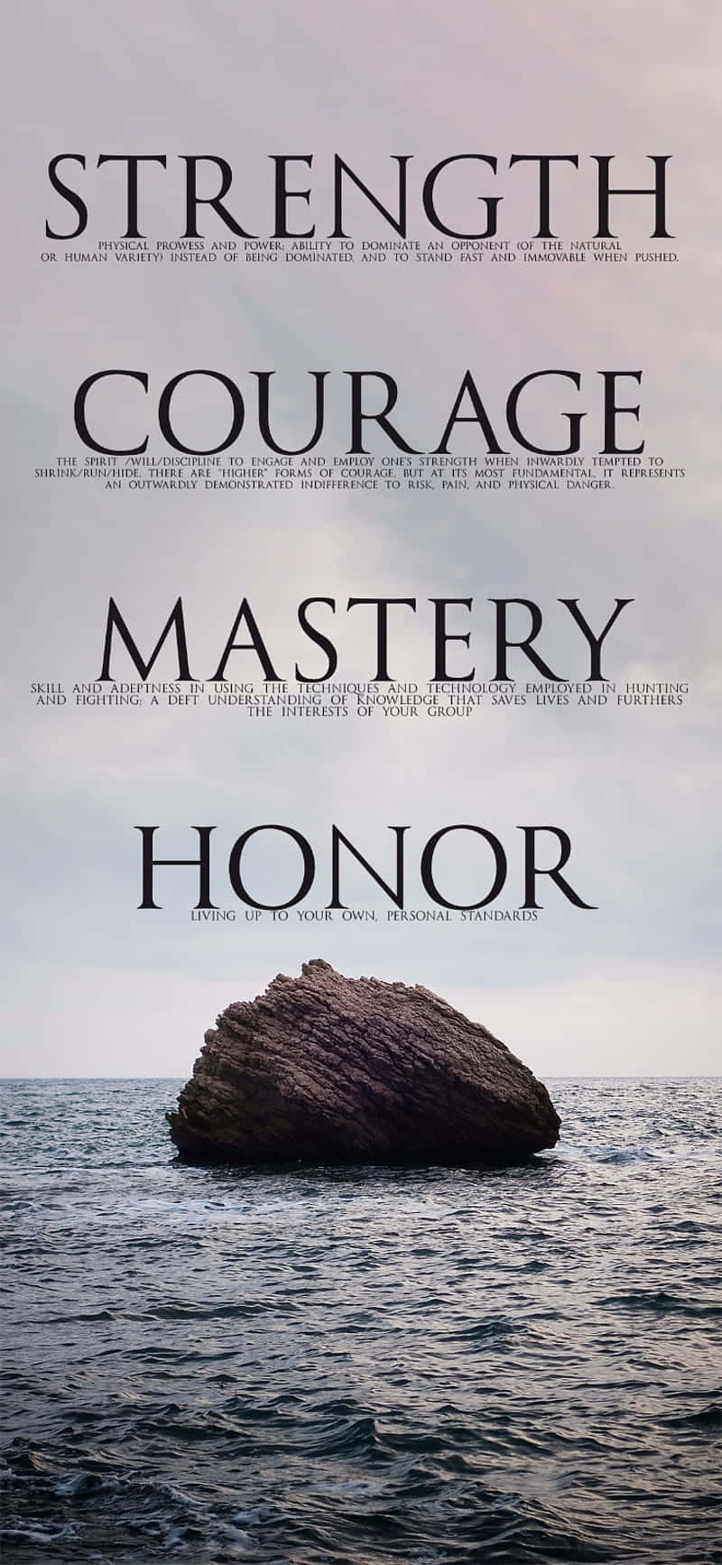 Fortaleza,coraje, Maestría, Honor Por Sarah Mcdonald Fondo de pantalla