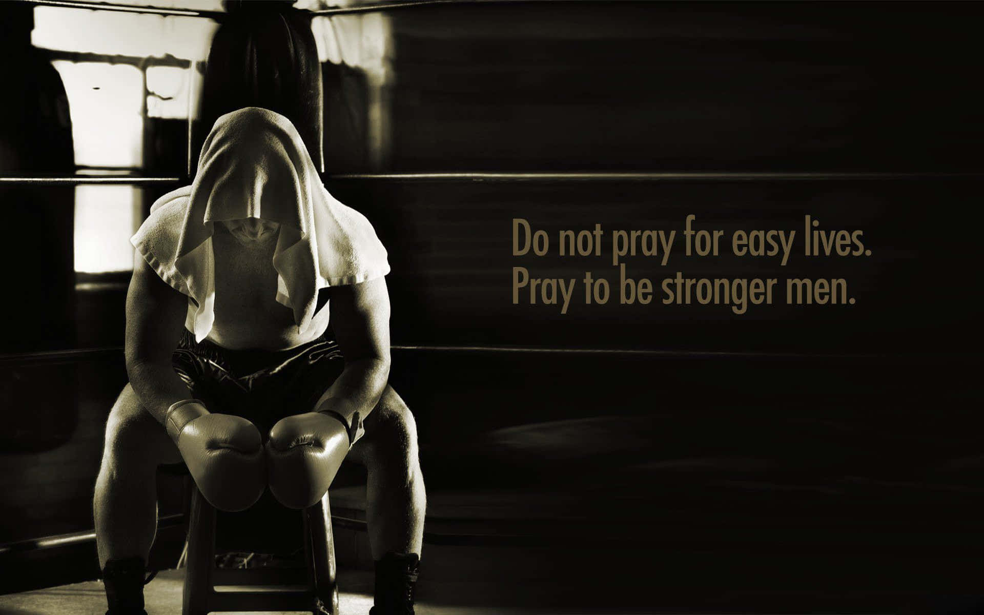 Strength Prayer Boxing Gym Quote Wallpaper
