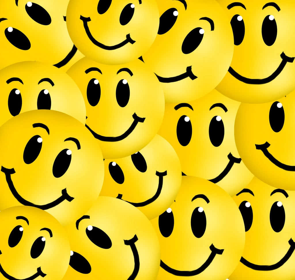 Stress kugle med glade smilende ansigtsgif baggrund Wallpaper