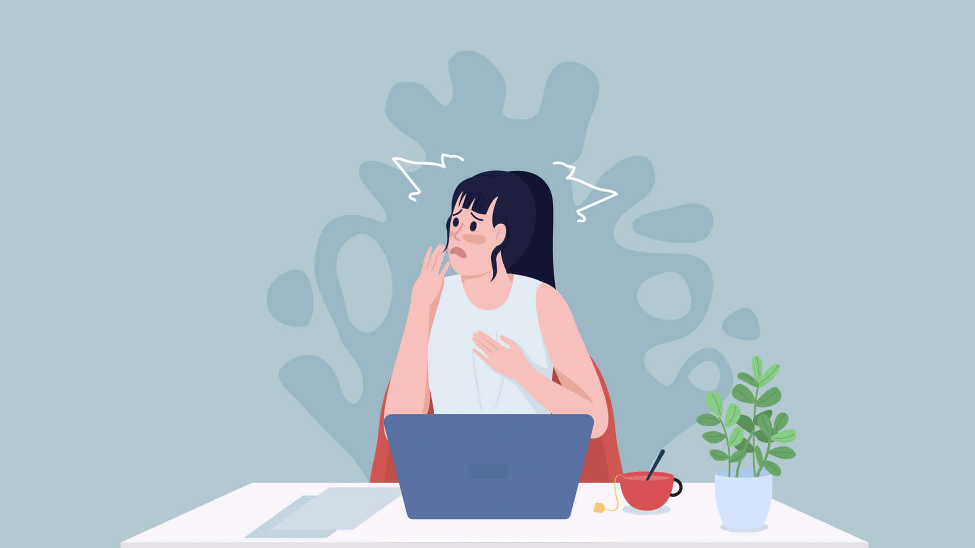 Stress Depicted In An Illustration Wallpaper