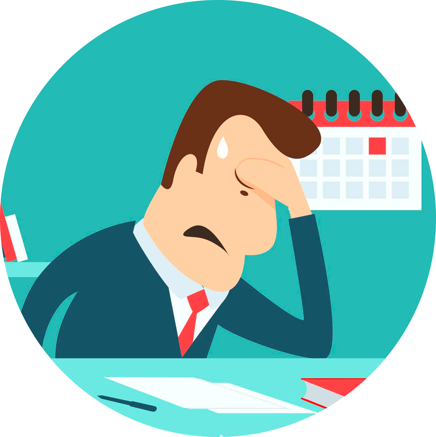 Stressed Businessman Cartoon PNG