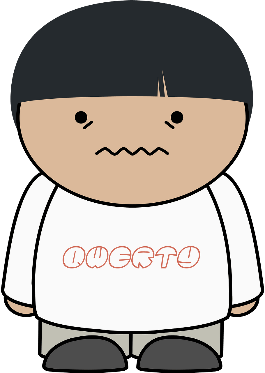 Stressed Cartoon Character Q W E R T Y Shirt PNG