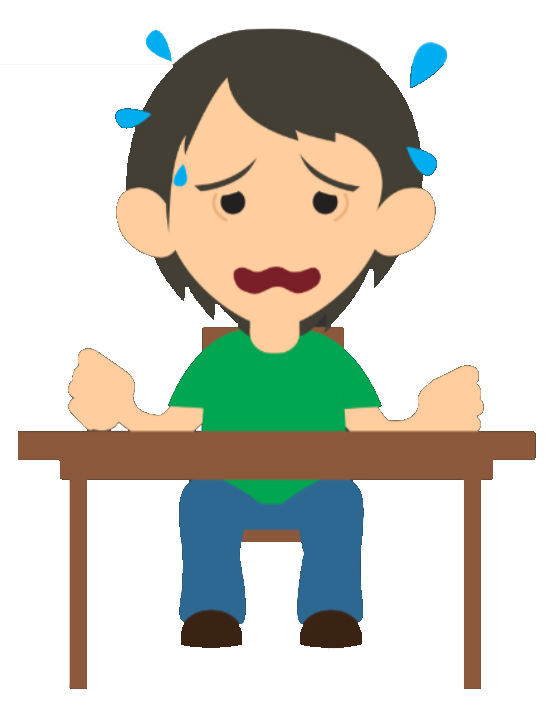 Stressed Cartoon Manat Desk PNG