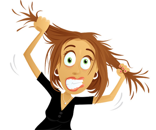 Download Stressed Cartoon Woman Pulling Hair | Wallpapers.com