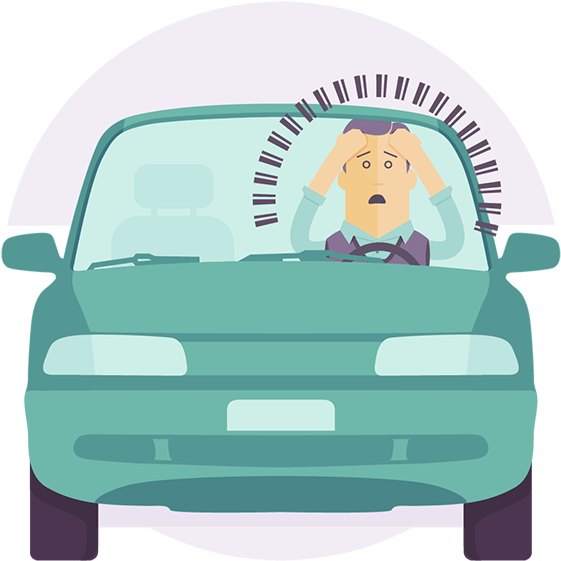 Stressed Driver Cartoon PNG