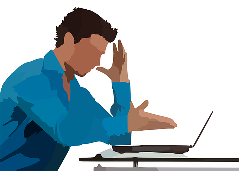 Stressed Manat Computer Vector PNG
