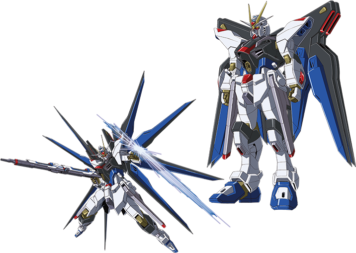 Strike Freedom Gundam Dual Poses PNG
