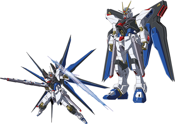 Download Strike Freedom Gundam Dual Poses | Wallpapers.com