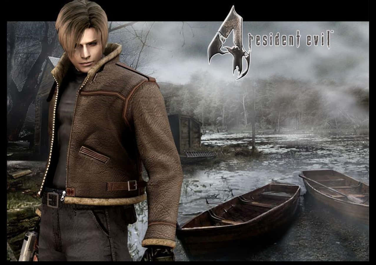 Striking Image Of Leon S. Kennedy In Action Wallpaper