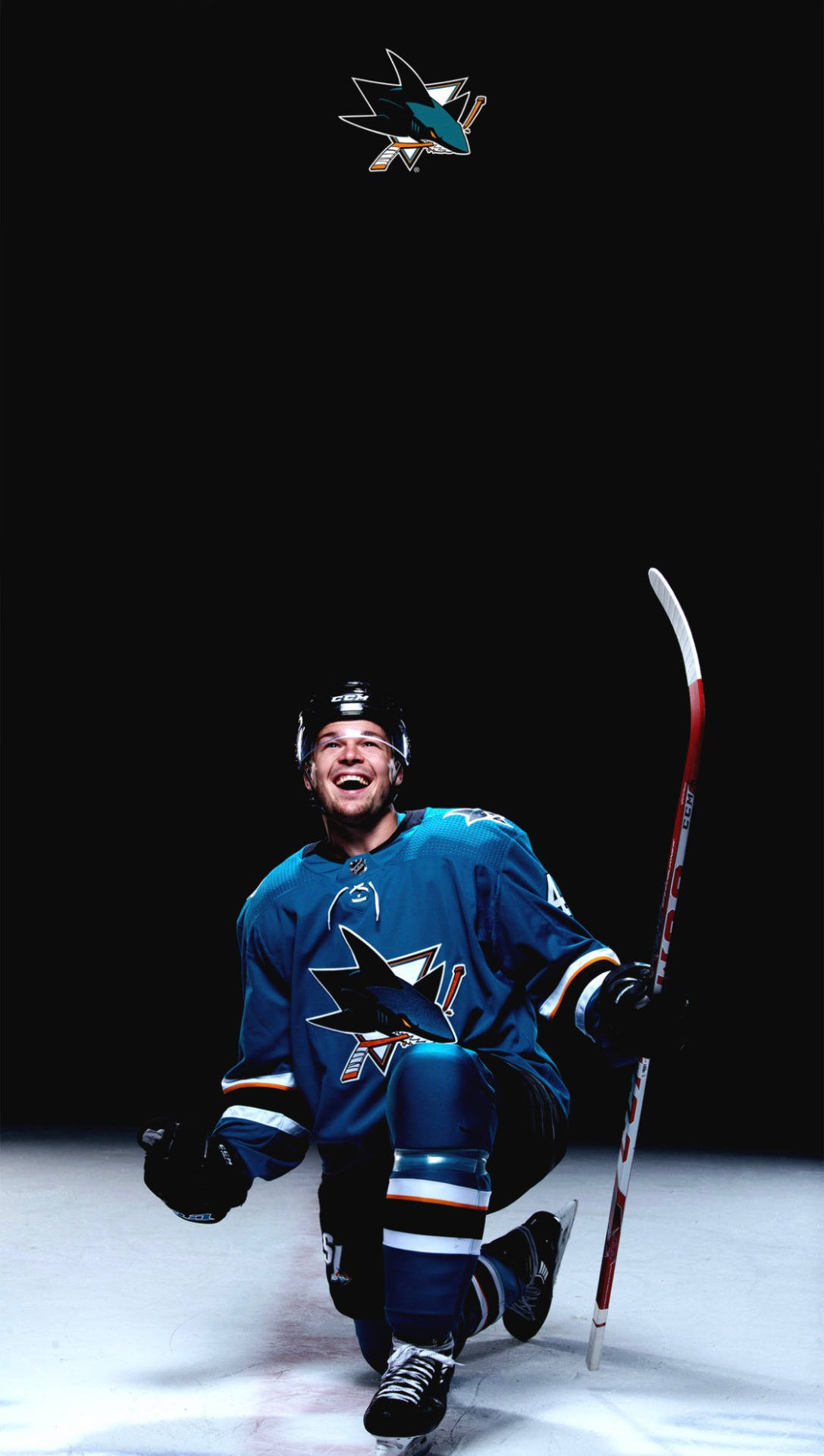 Dynamic Action Shot of NHL Star Tomas Hertl Wallpaper