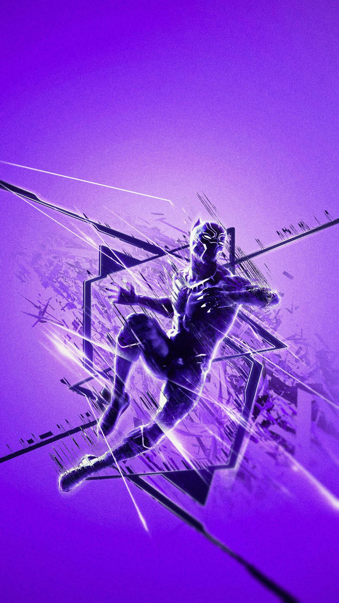 Striking Purple Black Panther Android Background