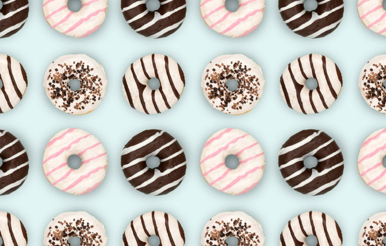 Stripe Glazed Donuts Wallpaper