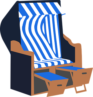 Striped Beach Chair Graphic PNG