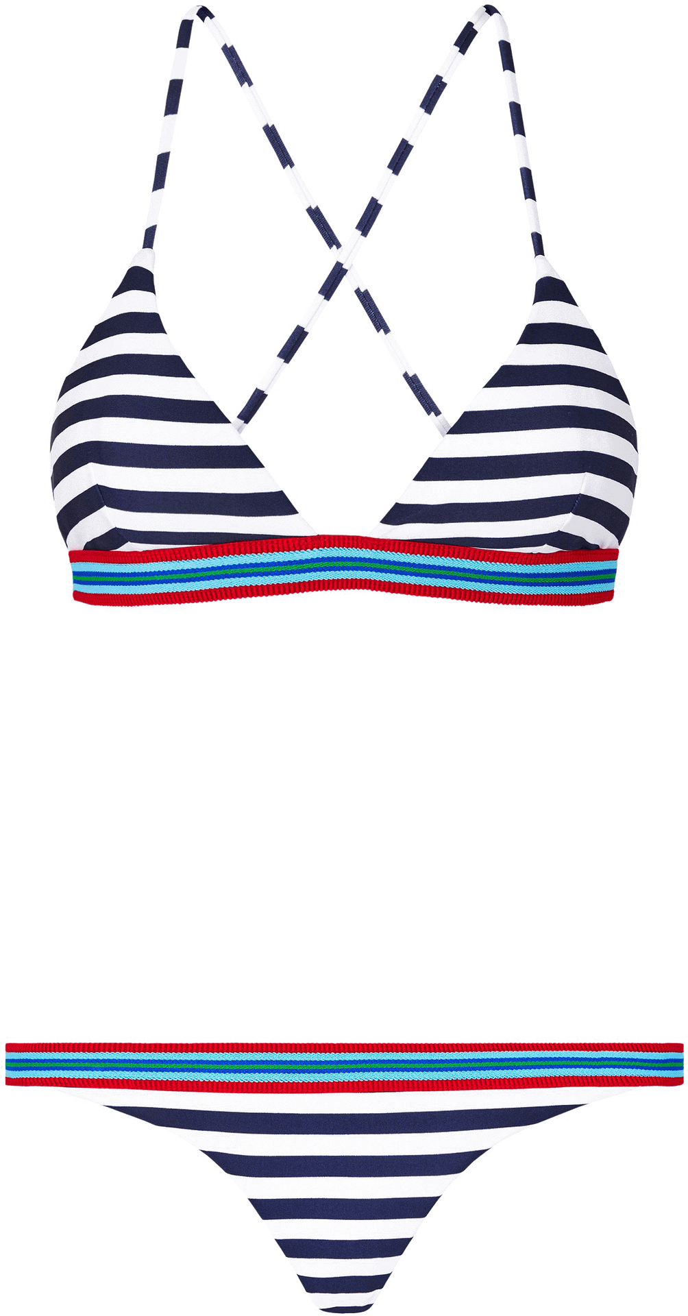 Striped Bikini Set Nautical Design PNG