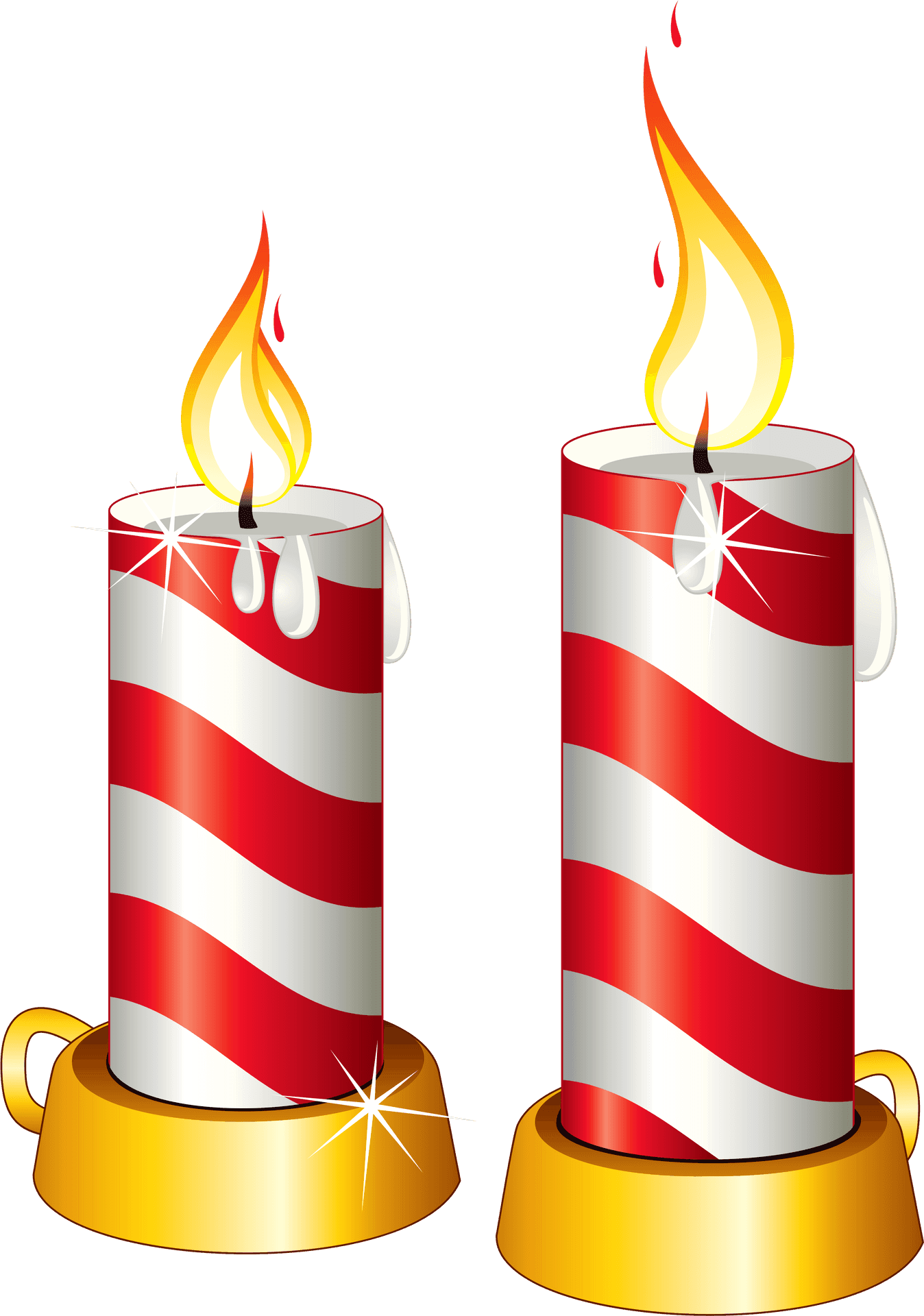 Striped Birthday Candles Illustration PNG