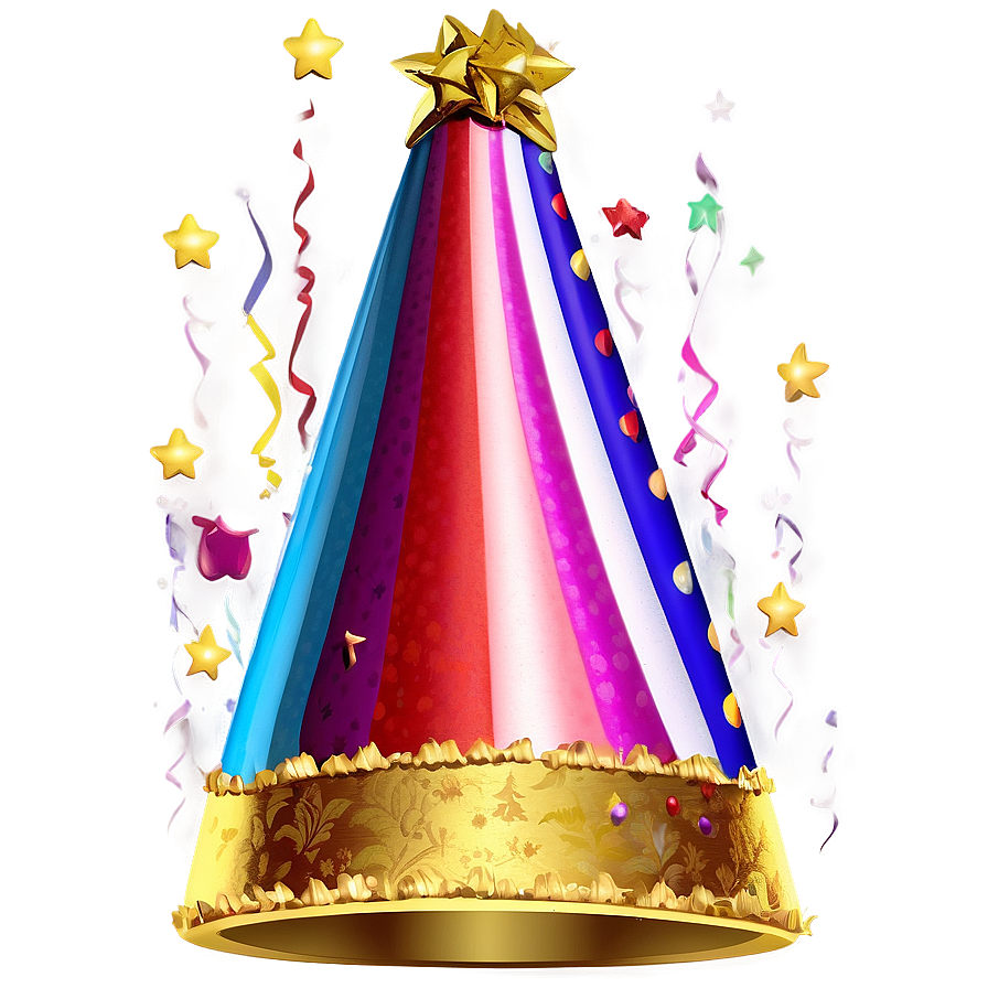 Striped Birthday Hat Png 05042024 PNG