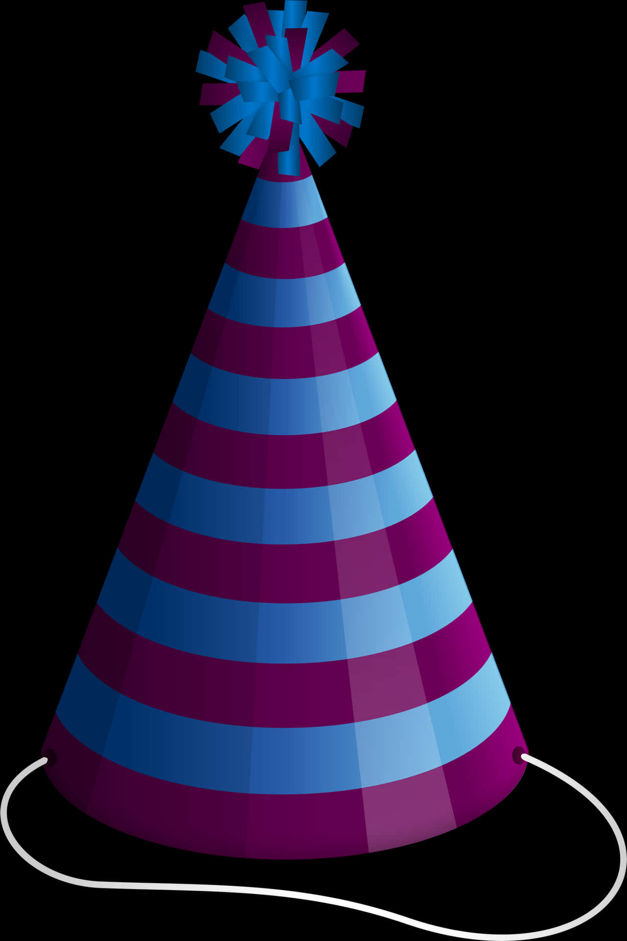 Striped Birthday Hatwith Pom Pom PNG