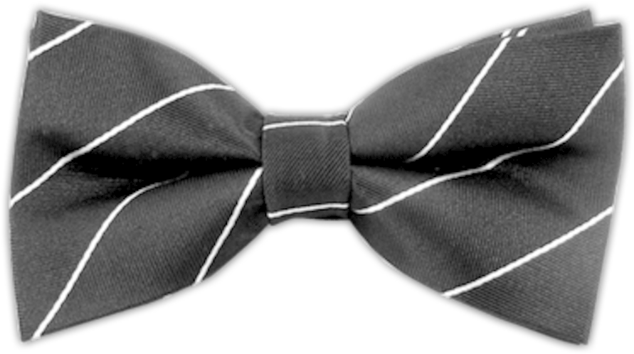 Striped Black Bow Tie PNG