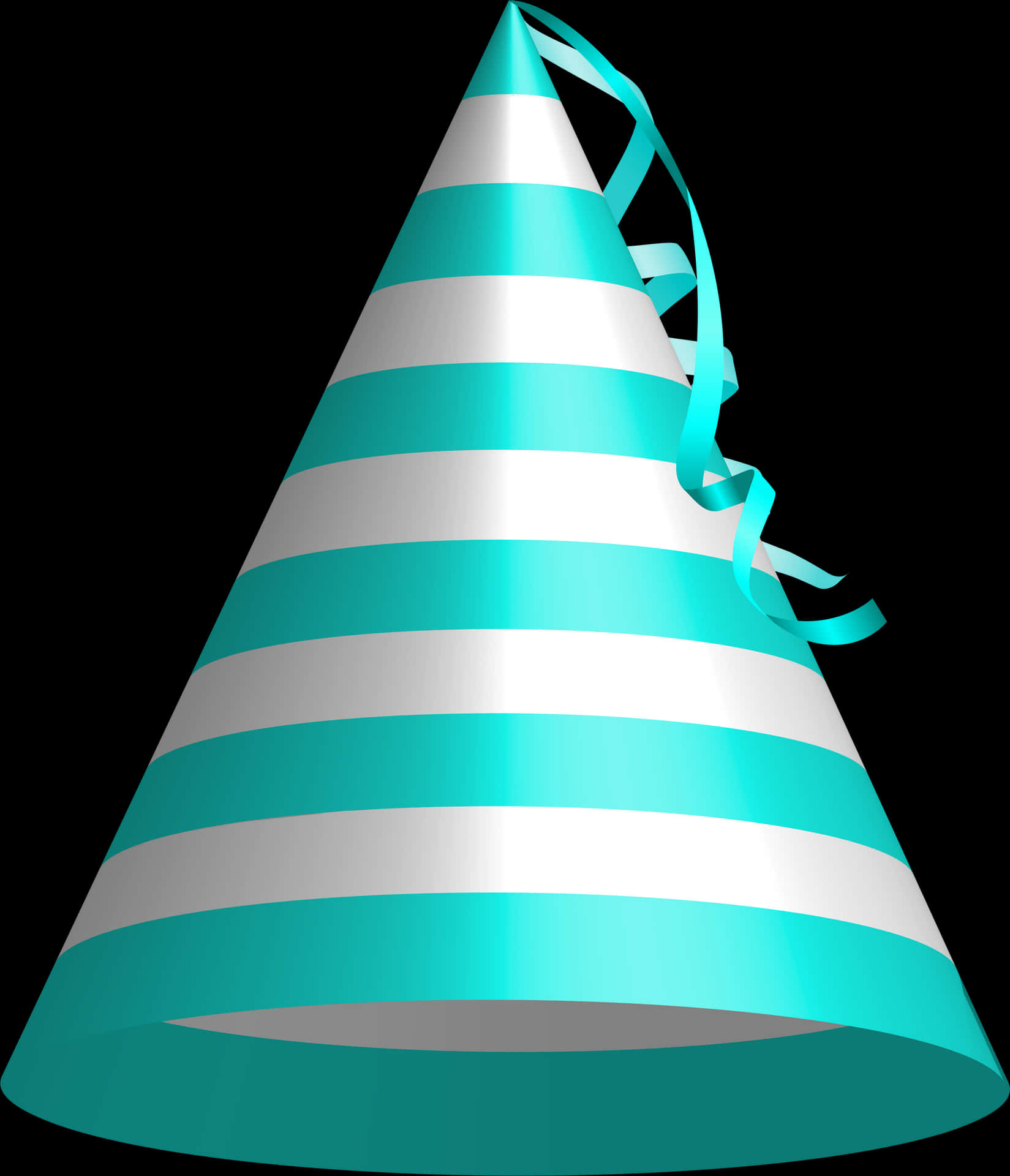 Striped Blue Birthday Hat PNG