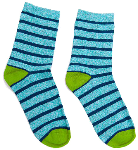 Striped Blue Green Socks PNG