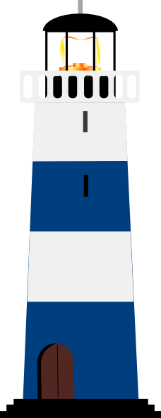 Striped Blue Lighthouse Illustration.png PNG