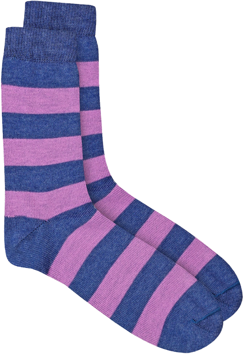 Striped Blueand Pink Sock PNG