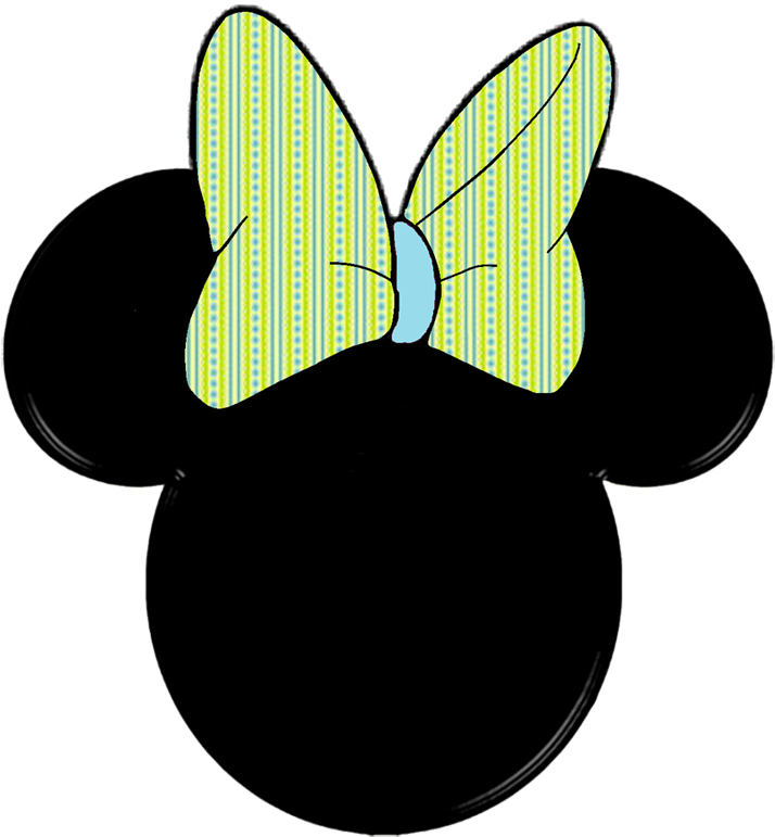 Striped Bow Mickey Mouse Head Graphic PNG