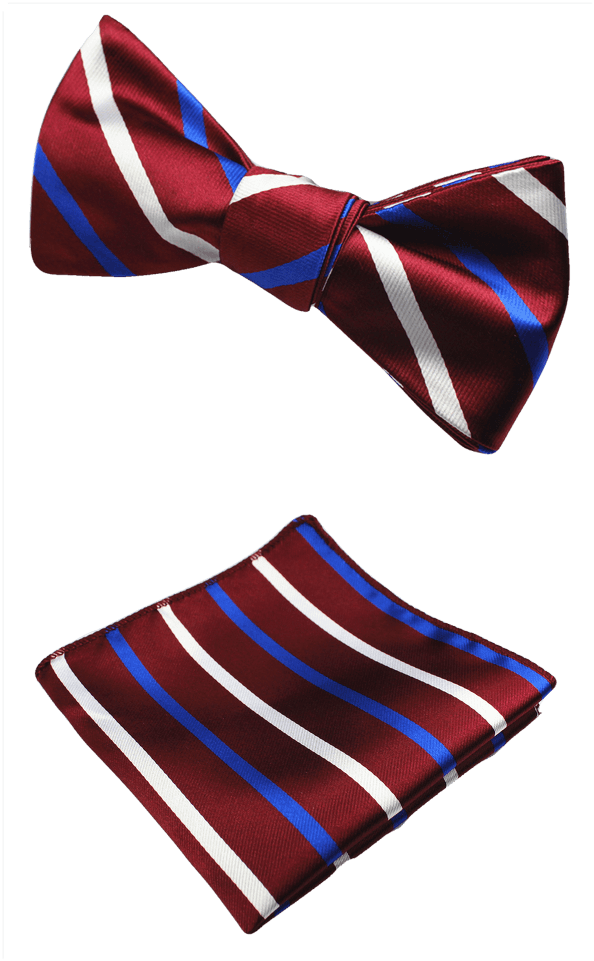 Striped Bow Tieand Pocket Square Set PNG