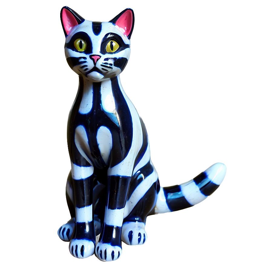 Striped Cat Figure Png B PNG